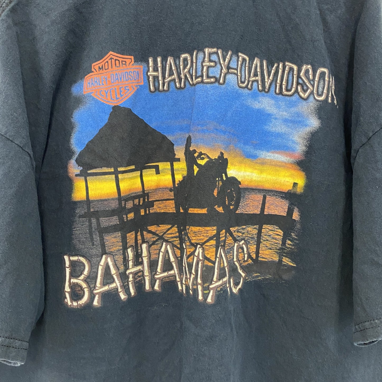 HARLEY DAVIDSON　ハーレーダビッドソン　半袖両面プリントTシャツ　黒　ブラック　XXLサイズ