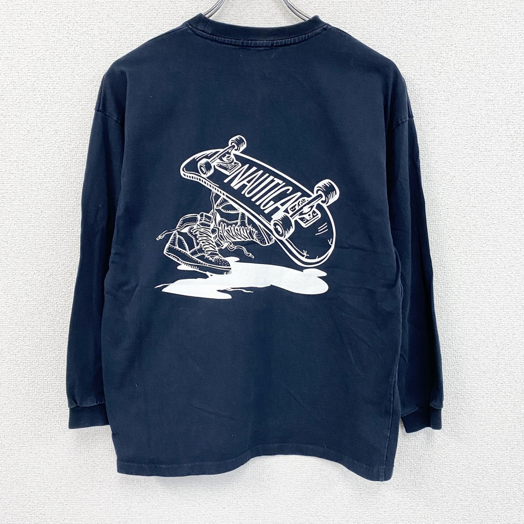 NAUTICA　ノーティカ　長袖Tシャツ/ロンT　紺　ネイビー　Lサイズ　古着