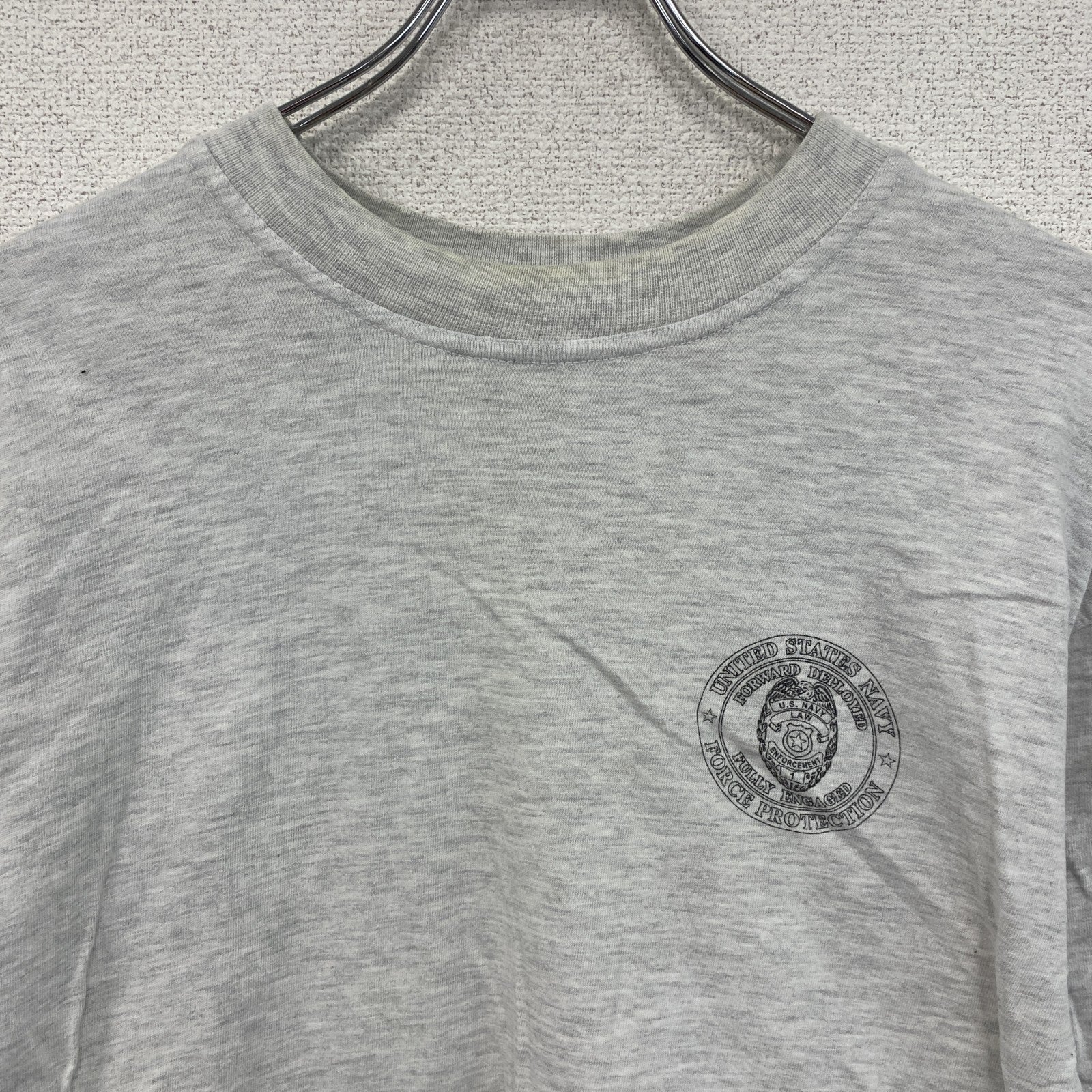 00s　BEEFY-T　U.S.NAVY　半袖プリントTシャツ　ヴィンテージ　灰色　グレー　Lサイズ　古着