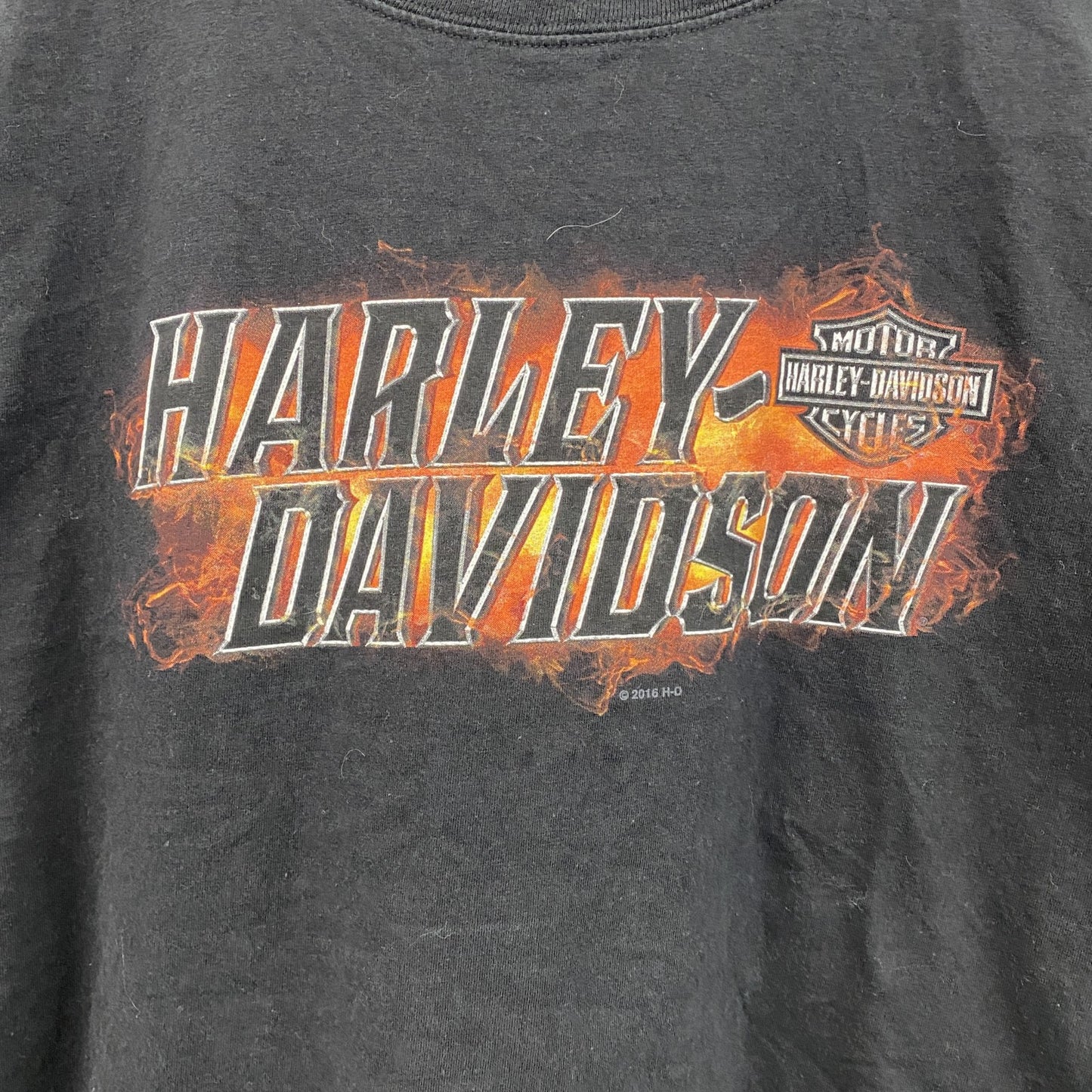 00s　HARLEY DAVIDSON　ハーレーダビッドソン　半袖プリントTシャツ　黒　ブラック
