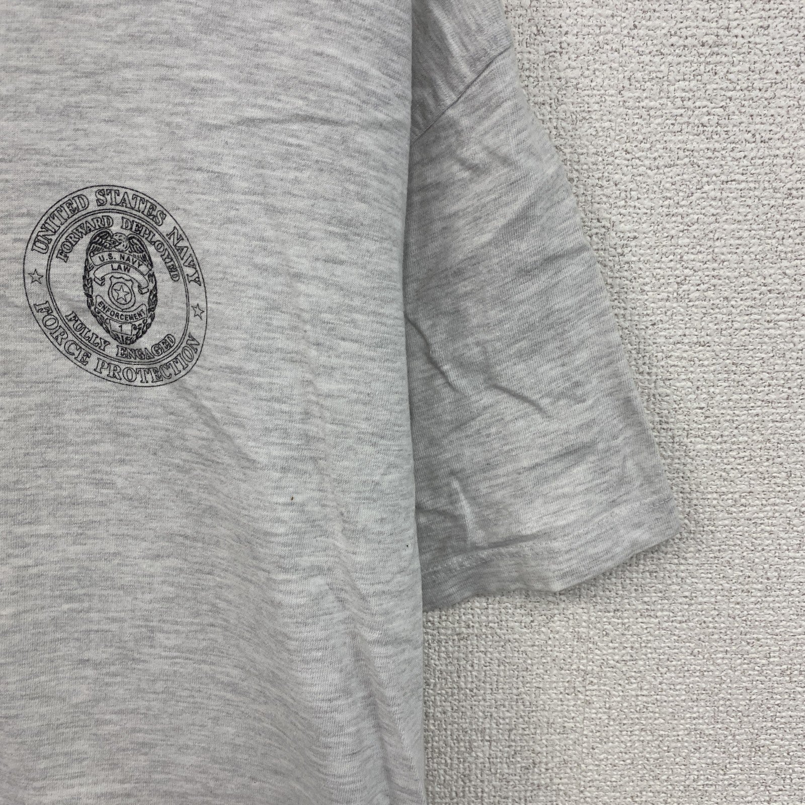 00s　BEEFY-T　U.S.NAVY　半袖プリントTシャツ　ヴィンテージ　灰色　グレー　Lサイズ　古着