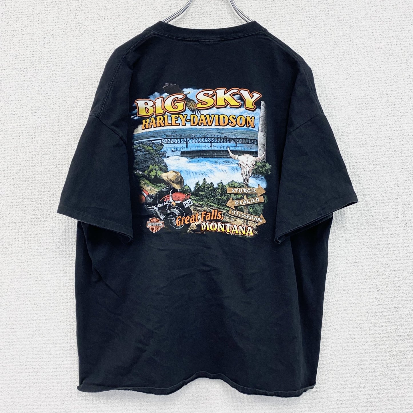 00s　HARLEY DAVIDSON　ハーレーダビッドソン　半袖プリントTシャツ　黒　ブラック