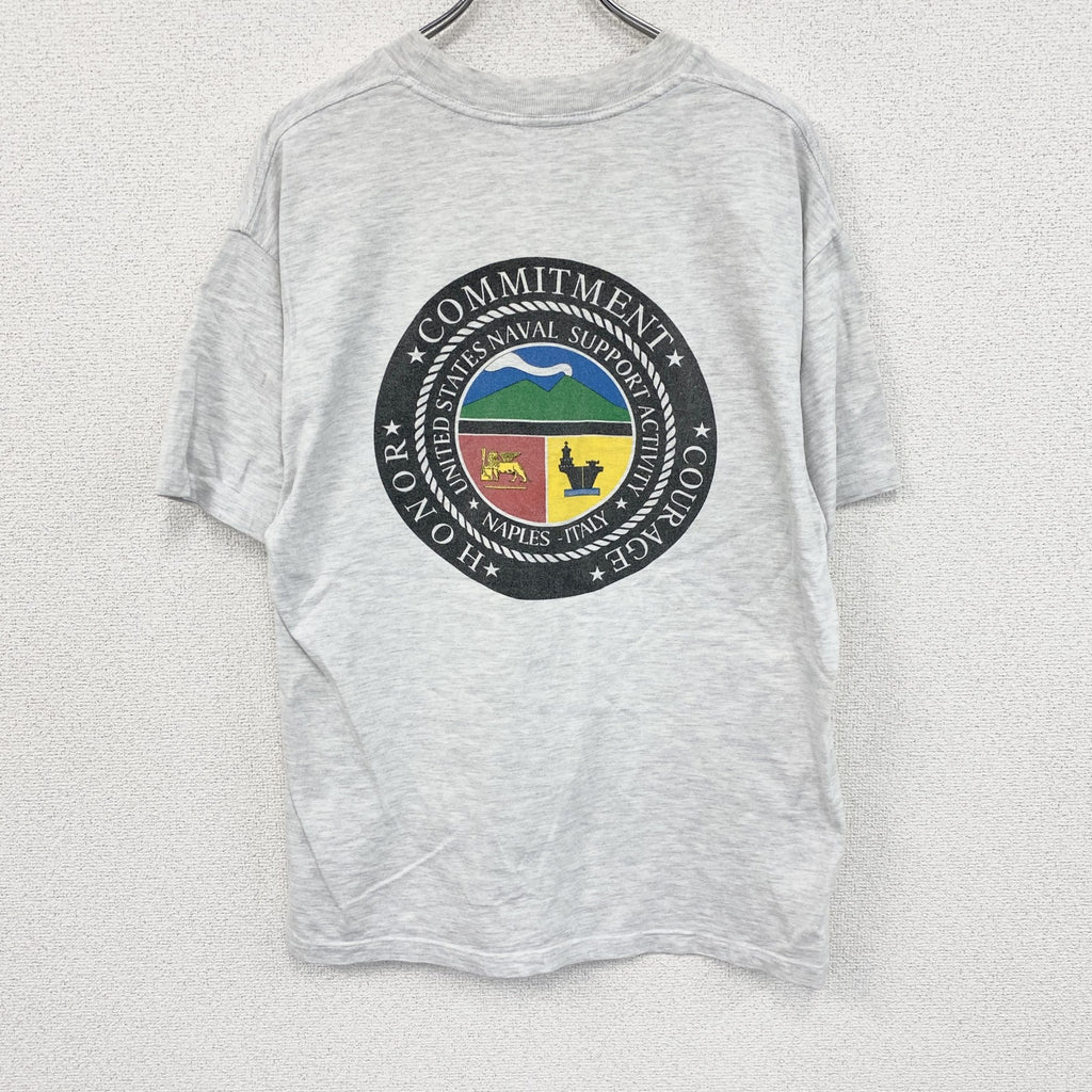 00s　BEEFY-T　U.S.NAVY　半袖プリントTシャツ　ヴィンテージ　灰色　グレー　Lサイズ　古着