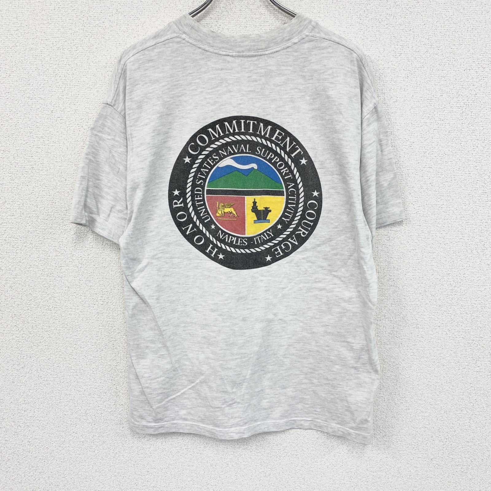 00s　BEEFY-T　U.S.NAVY　半袖プリントTシャツ　ヴィンテージ　灰色　グレー　Lサイズ　古着