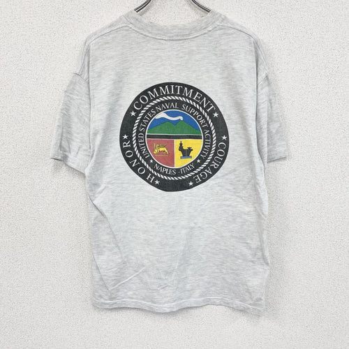 00s　BEEFY-T　U.S.NAVY　半袖プリントTシャツ　ヴィンテージ　灰色　グレー　Lサイズ　古着