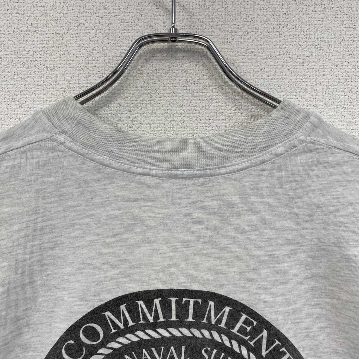 00s　BEEFY-T　U.S.NAVY　半袖プリントTシャツ　ヴィンテージ　灰色　グレー　Lサイズ　古着