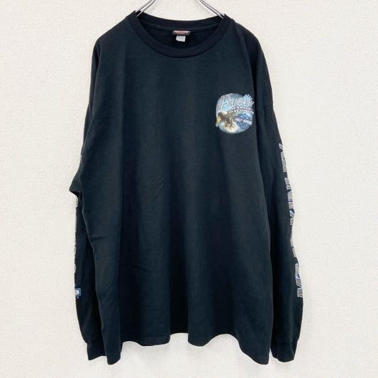 HARLEY DAVIDSON　ハーレーダビッドソン　長袖プリントTシャツ　黒　ブラック　2XLサイズ