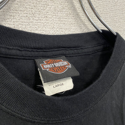 HARLEY DAVIDSON　ハーレーダビッドソン　半袖両面プリントTシャツ　黒　ブラック　Lサイズ