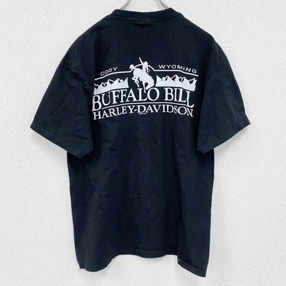 HARLEY DAVIDSON　ハーレーダビッドソン　半袖両面プリントTシャツ　黒　ブラック　Lサイズ