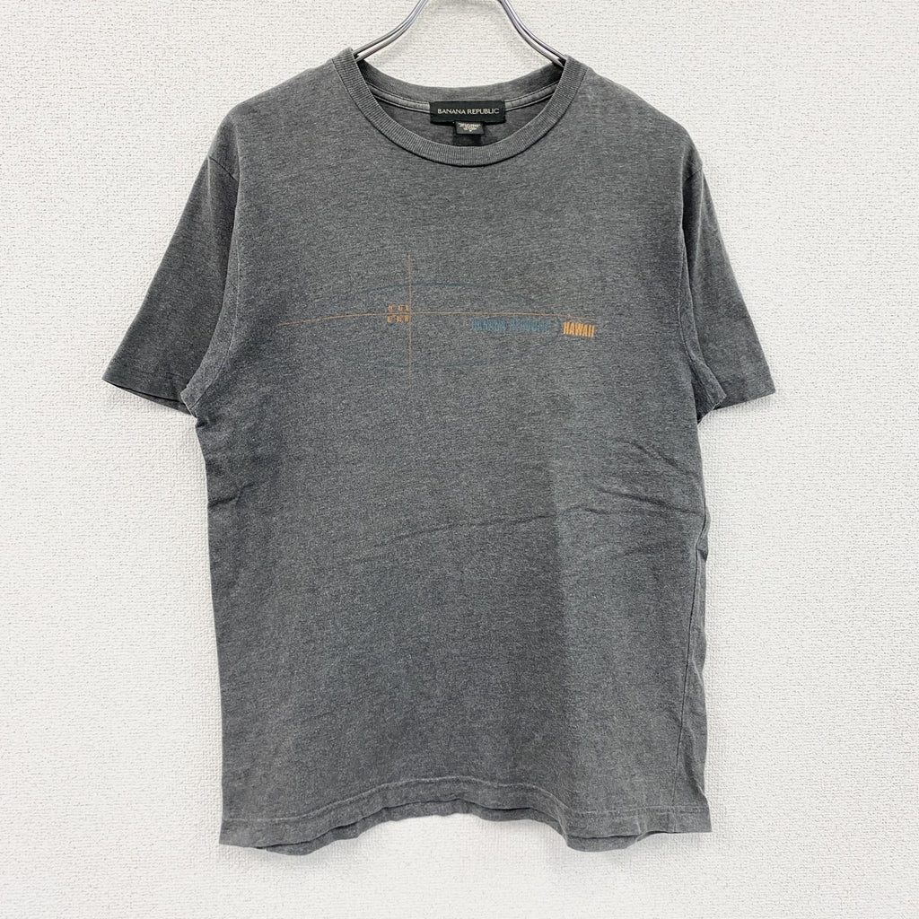 00s　BANANA REPUBLIC　バナナリパブリック　半袖プリントTシャツ　ヴィンテージ　グレー　灰色　Sサイズ　古着