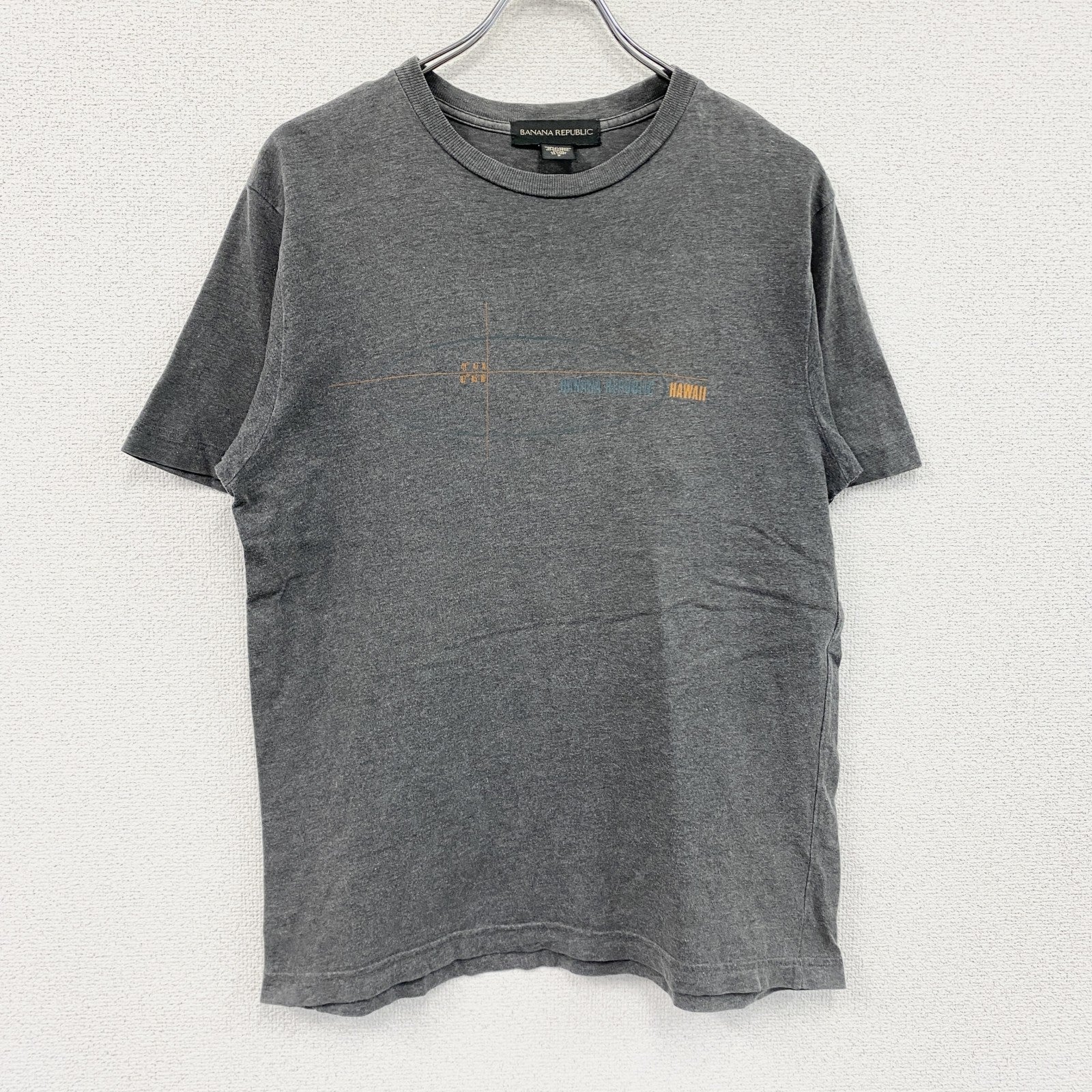 00s　BANANA REPUBLIC　バナナリパブリック　半袖プリントTシャツ　ヴィンテージ　グレー　灰色　Sサイズ　古着