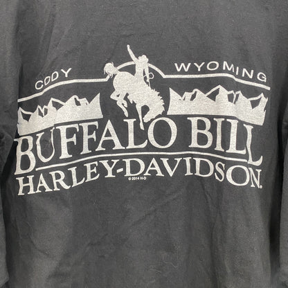 HARLEY DAVIDSON　ハーレーダビッドソン　半袖両面プリントTシャツ　黒　ブラック　Lサイズ