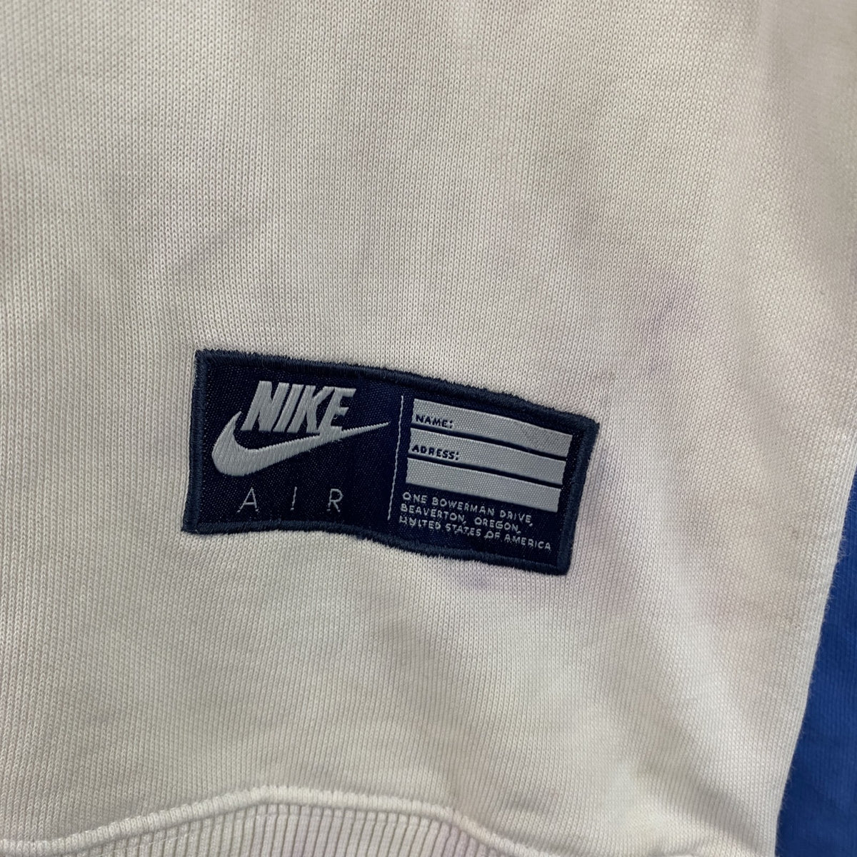 00s　NIKE　ナイキ　スウェット/トレーナー　ヴィンテージ　トリコロールカラー　白　ホワイト　Mサイズ　古着