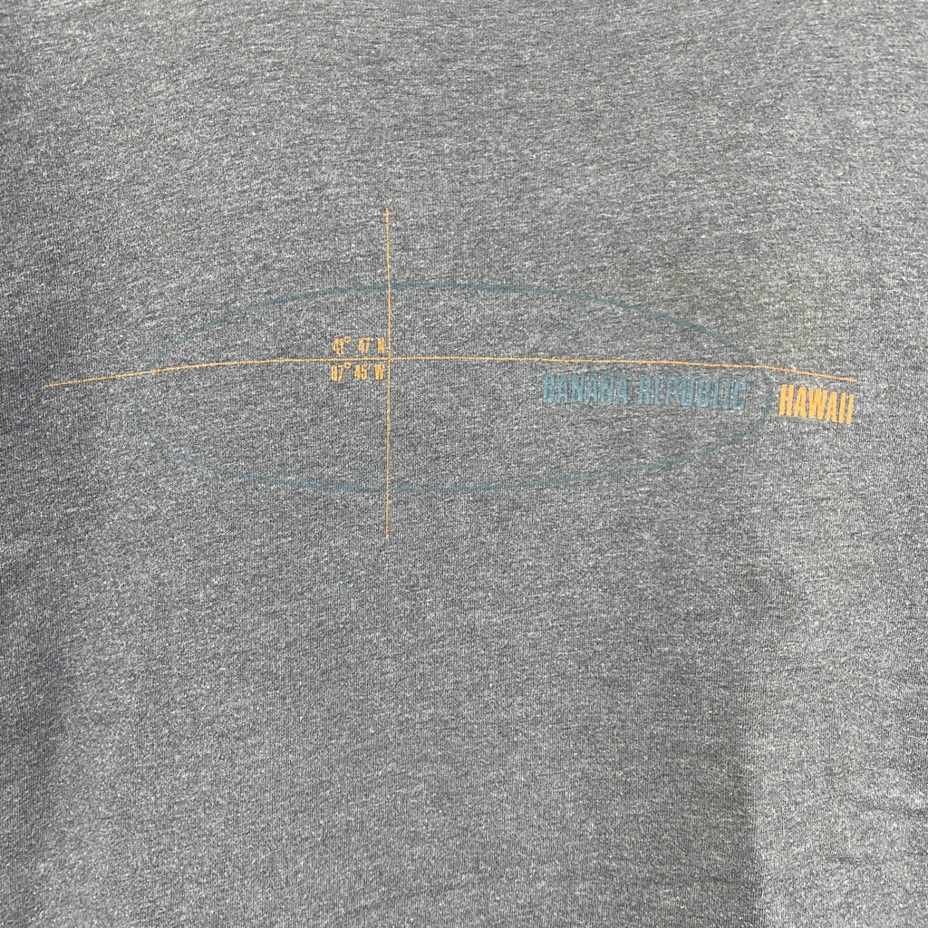 00s　BANANA REPUBLIC　バナナリパブリック　半袖プリントTシャツ　ヴィンテージ　グレー　灰色　Sサイズ　古着