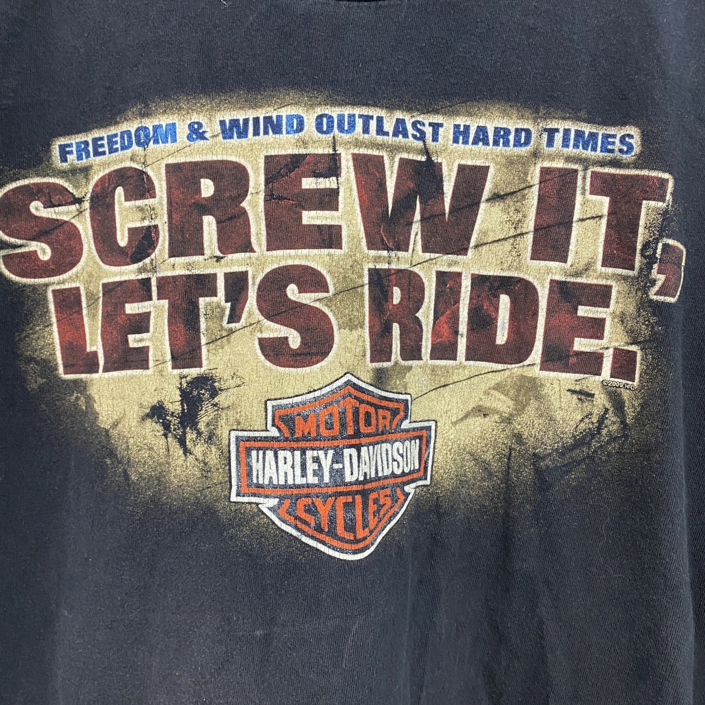 00s　HARLEY DAVIDSON　ハーレーダビッドソン　半袖プリントTシャツ　黒　ブラック　XLサイズ
