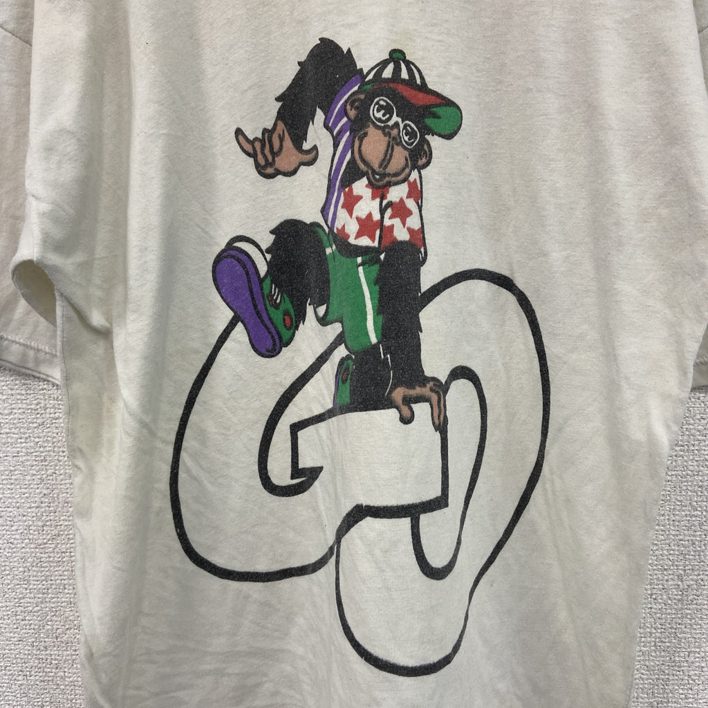 ～90s　半袖プリントTシャツ　モンキー　ユーロヴィンテージ　白　ホワイト　古着