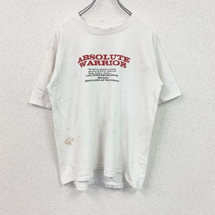 90s　anvil　半袖プリントTシャツ　シングルステッチ　ヴィンテージ　白　ホワイト　Lサイズ　古着