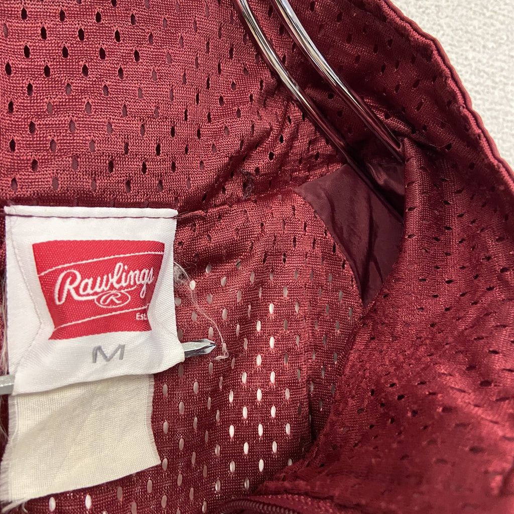 Rawlings　ハーフジッププルオーバージャケット　ラグランスリーブ　ワンポイント　ボルドー　Mサイズ　古着