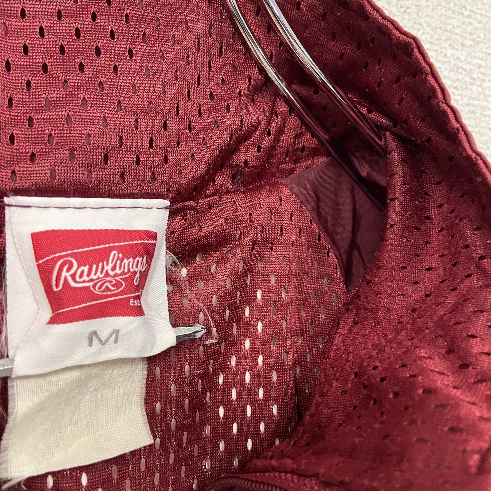 Rawlings　ハーフジッププルオーバージャケット　ラグランスリーブ　ワンポイント　ボルドー　Mサイズ　古着