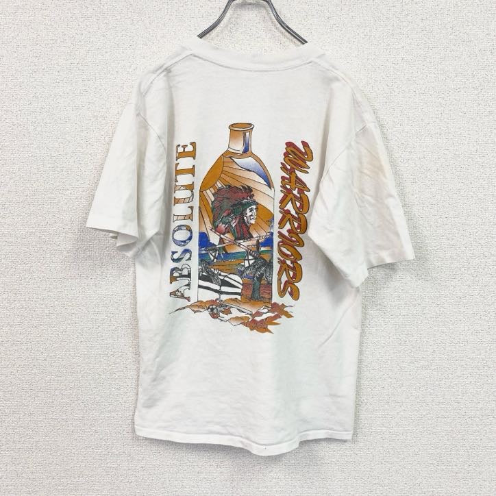 90s　anvil　半袖プリントTシャツ　シングルステッチ　ヴィンテージ　白　ホワイト　Lサイズ　古着