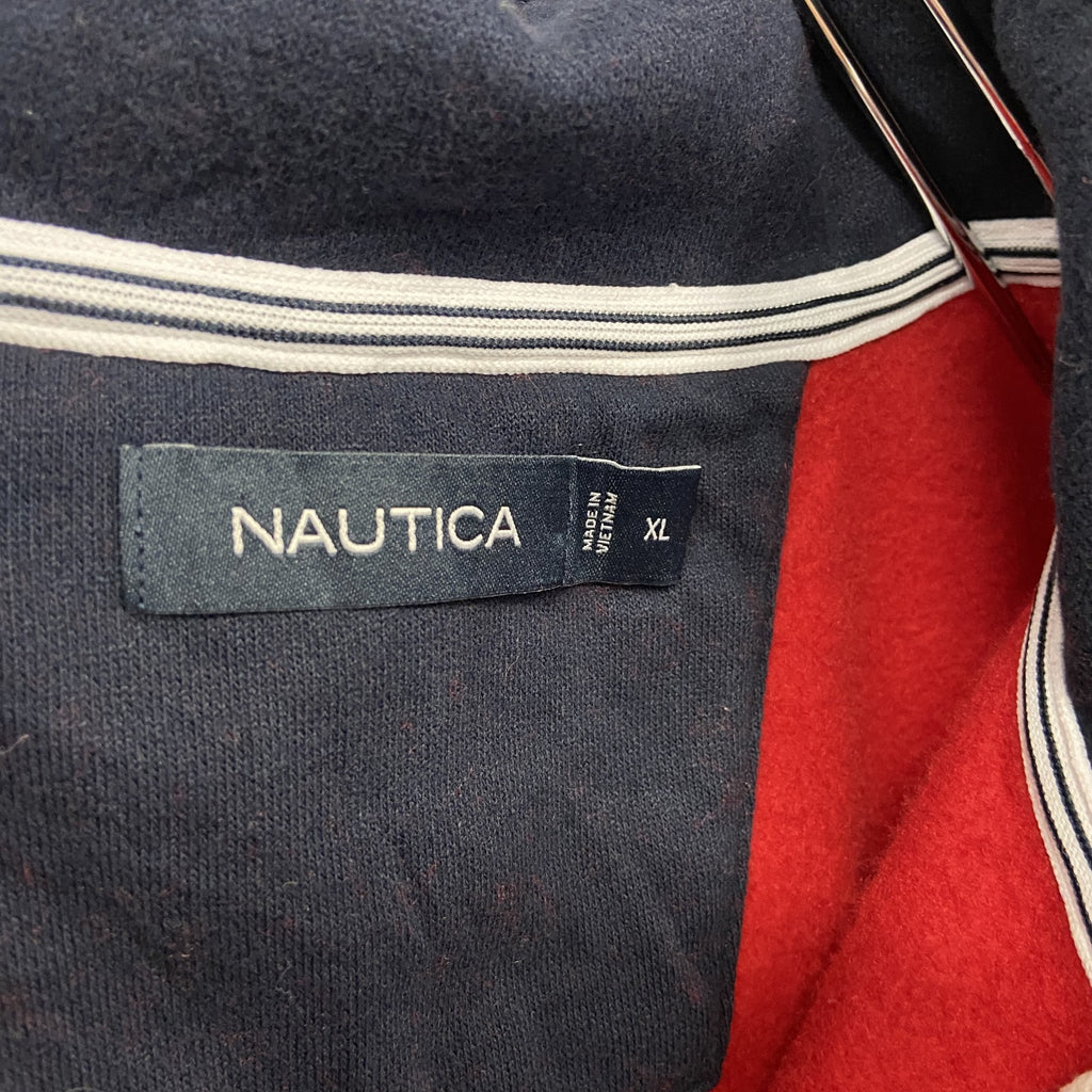 NAUTICA　ノーティカ　ハーフジップスウェット/トレーナー　刺繍ロゴ　赤　レッド　XLサイズ　古着