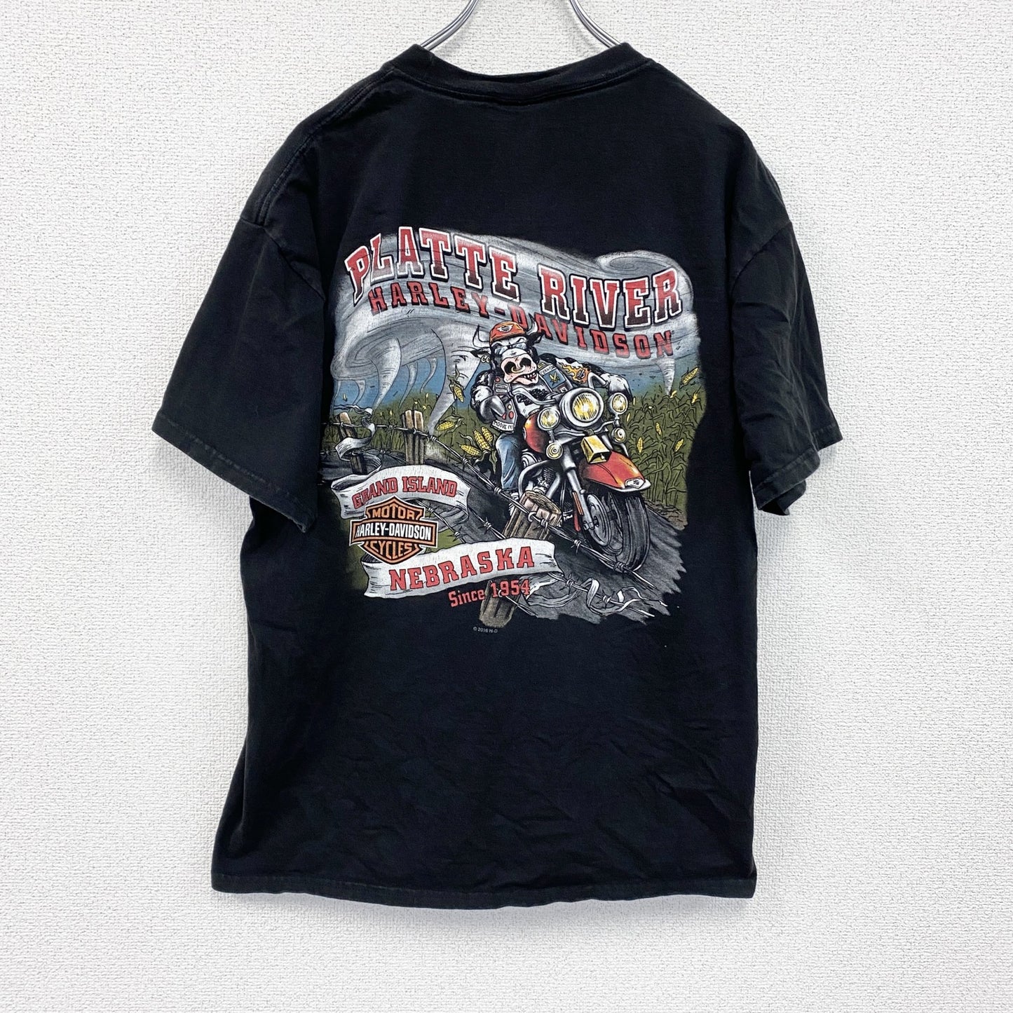 HARLEY DAVIDSON　ハーレーダビッドソン　半袖両面プリントTシャツ　黒　ブラック　Lサイズ