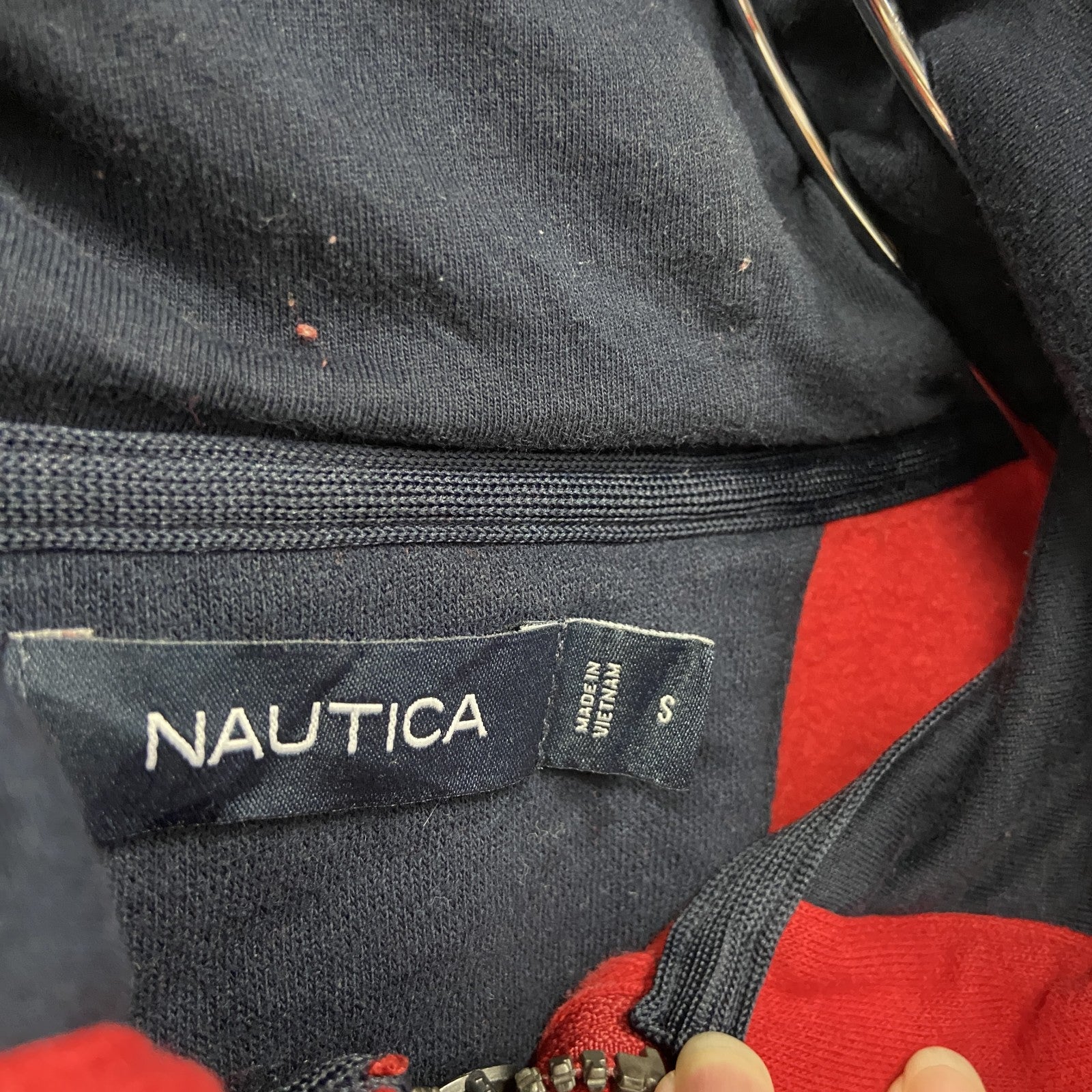 NAUTICA　ノーティカ　フルジップスウェットパーカー/フーディー　赤　レッド　Sサイズ　古着