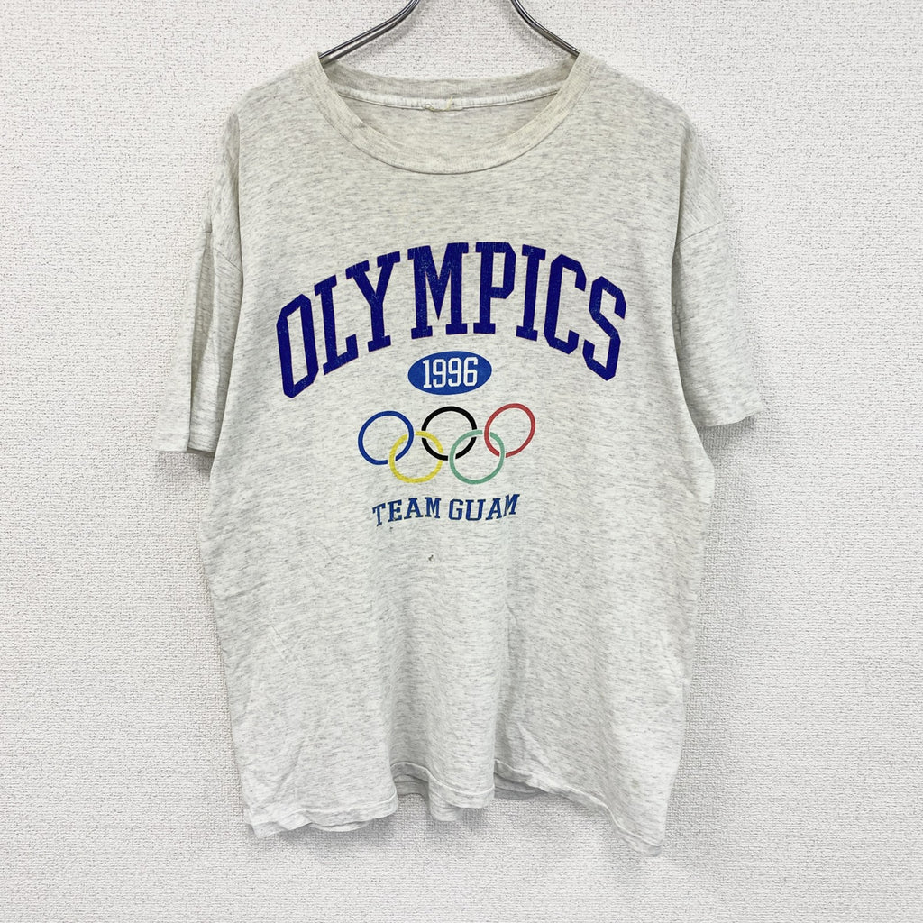 90s　アトランタオリンピック　グアム代表　半袖プリントTシャツ　シングルステッチ　オートミール　　　ヴィンテージ　古着