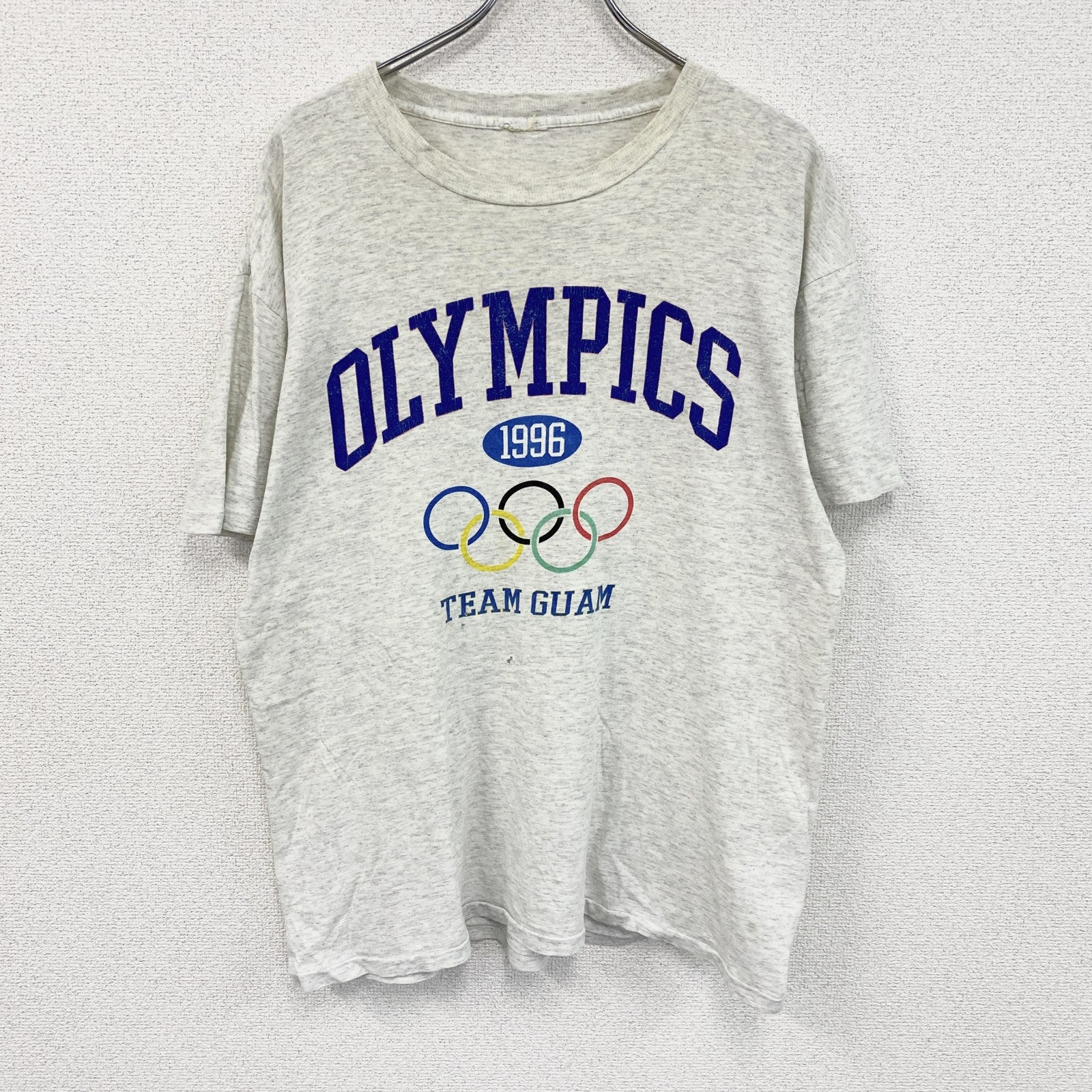 90s　アトランタオリンピック　グアム代表　半袖プリントTシャツ　シングルステッチ　オートミール　　　ヴィンテージ　古着