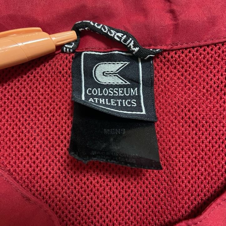 COLOSSEUM　長袖カレッジナイロンジャケット　ハーフジッププルオーバー　アラバマ　赤　レッド　Lサイズ　古着