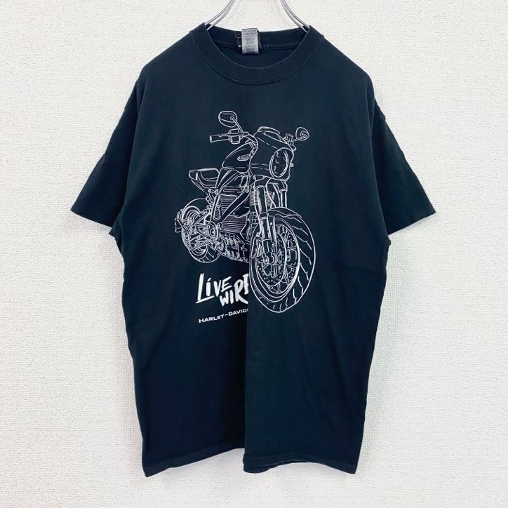 HARLEY DAVIDSON　ハーレーダビッドソン　半袖プリントTシャツ　黒　ブラック　Lサイズ
