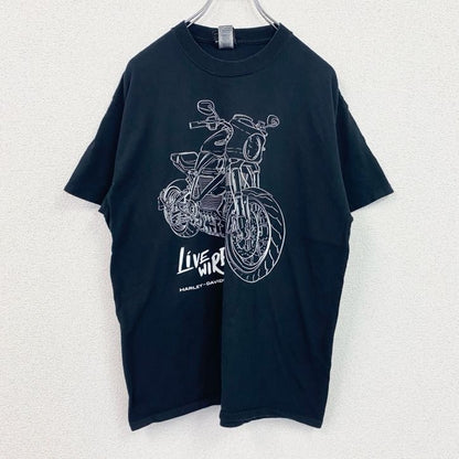HARLEY DAVIDSON　ハーレーダビッドソン　半袖プリントTシャツ　黒　ブラック　Lサイズ