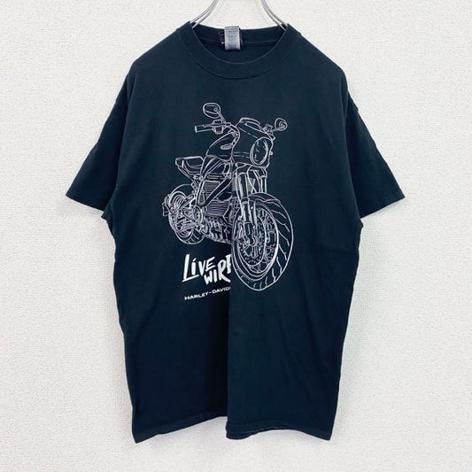 HARLEY DAVIDSON　ハーレーダビッドソン　半袖プリントTシャツ　黒　ブラック　Lサイズ