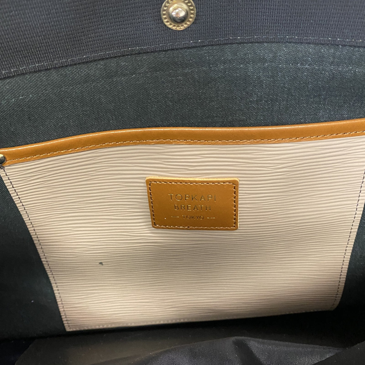 TOPKAPI　トプカピ　リプルネオレザートートバッグ　ベージュ　アイボリー　古着