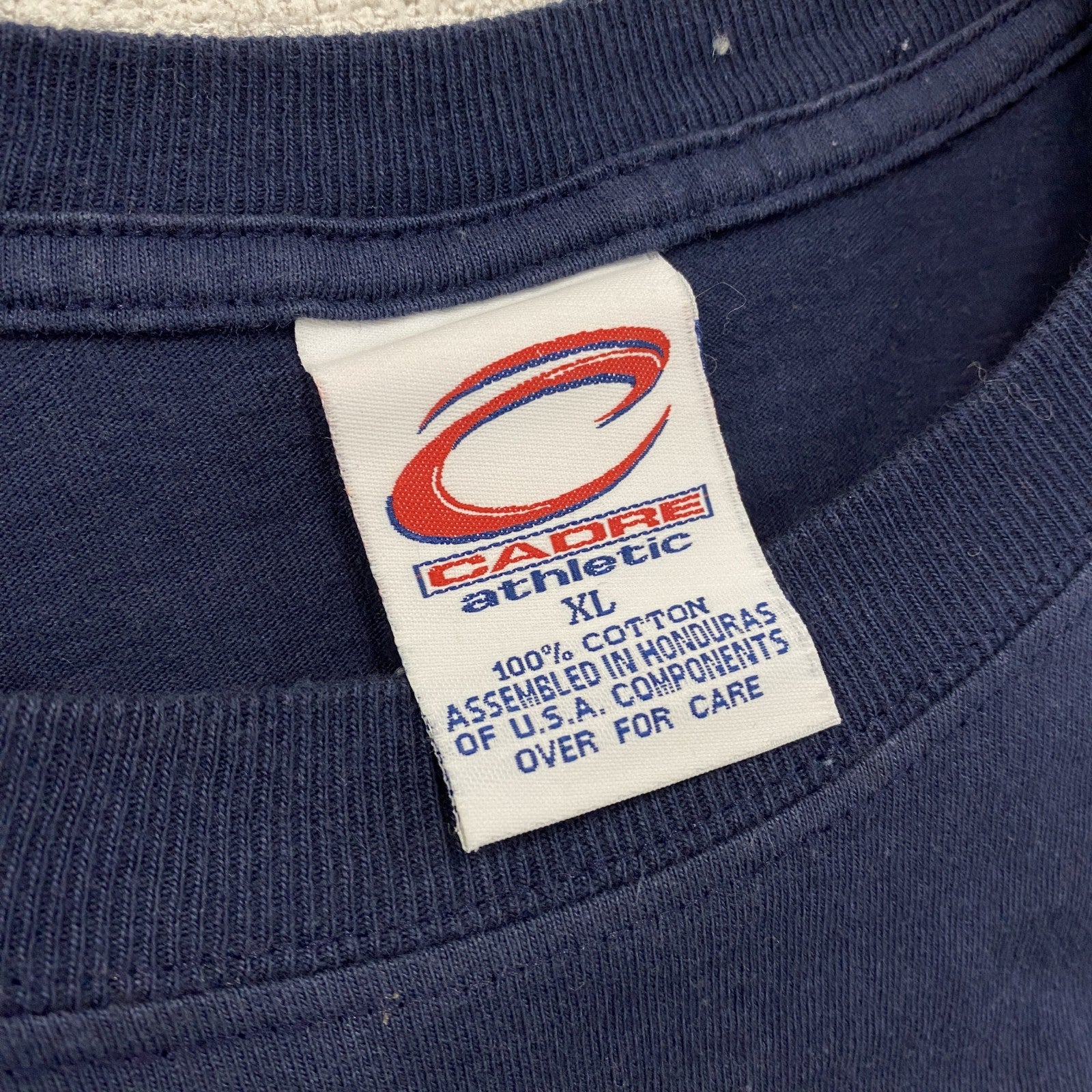 00s　CADRE　半袖プリントTシャツ　HAWAII　サーフィン　サーファー　企業ロゴ　ヴィンテージ　紺　ネイビー　XLサイズ　古着