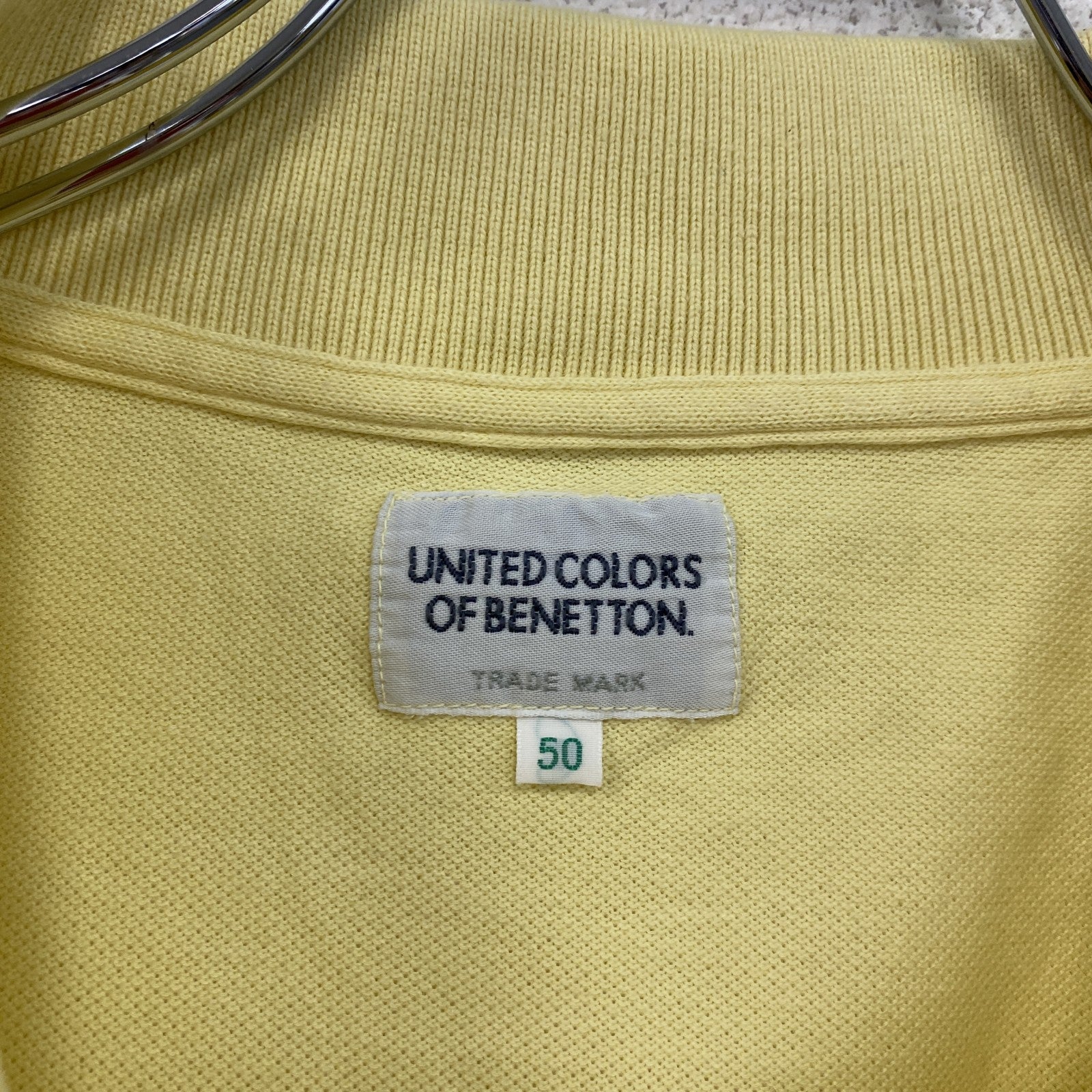 UNITED COLORS OF BENETTON　ユナイテッドカラーズオブベネトン　半袖ポロシャツ　黄色　イエロー　50サイズ　古着