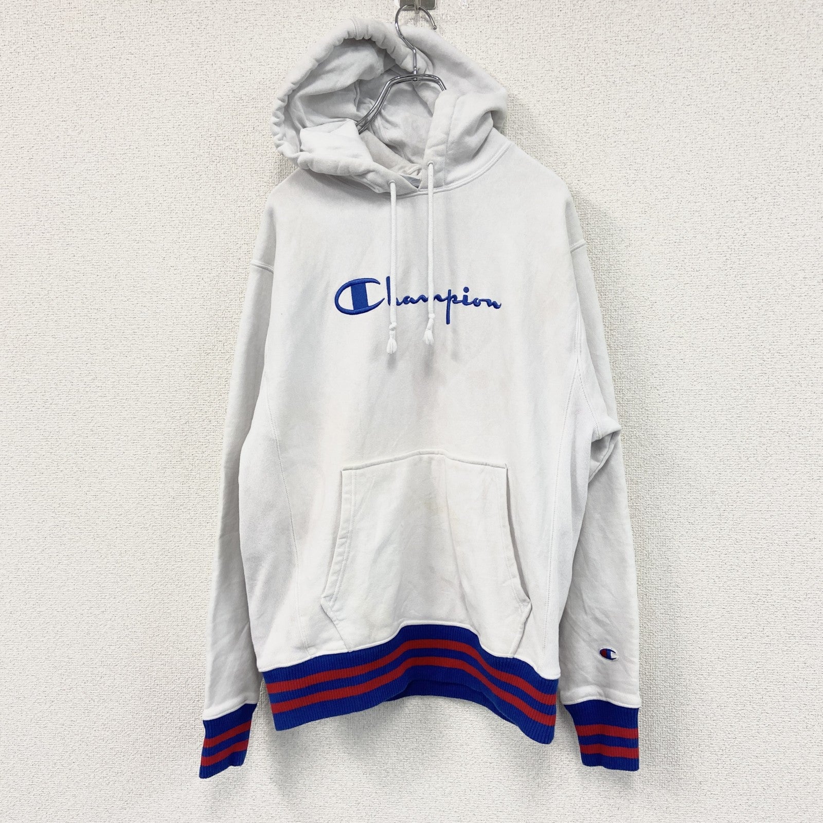 Champion　チャンピオン　リバースウィーブ　スウェットパーカー/フーディー　ヘビーウエイト　現行　白　ホワイト　Mサイズ トレーナー スウェットトップス フード付き 古着