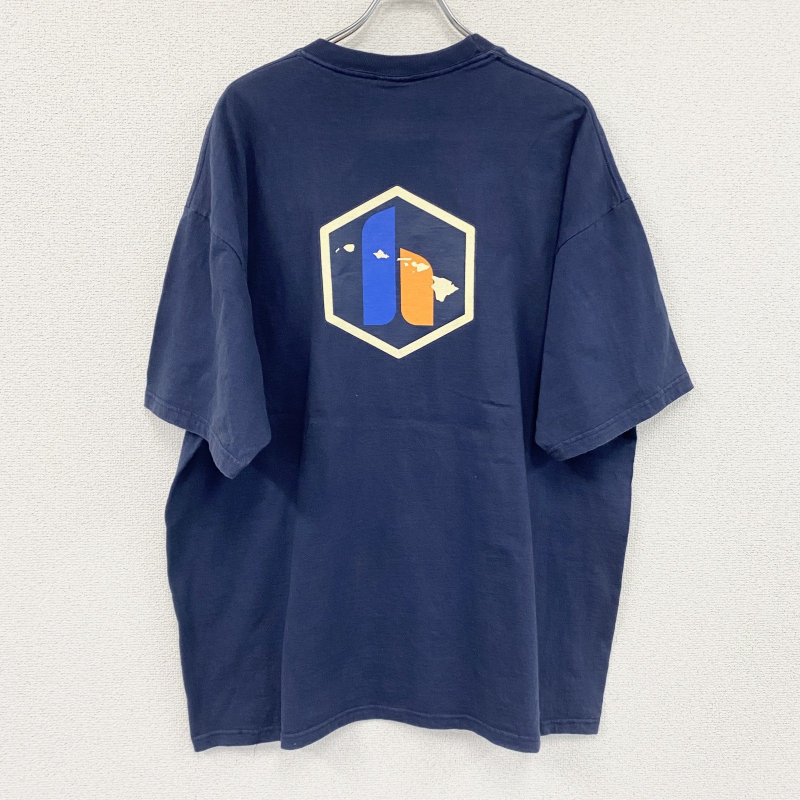 00s　CADRE　半袖プリントTシャツ　HAWAII　サーフィン　サーファー　企業ロゴ　ヴィンテージ　紺　ネイビー　XLサイズ　古着