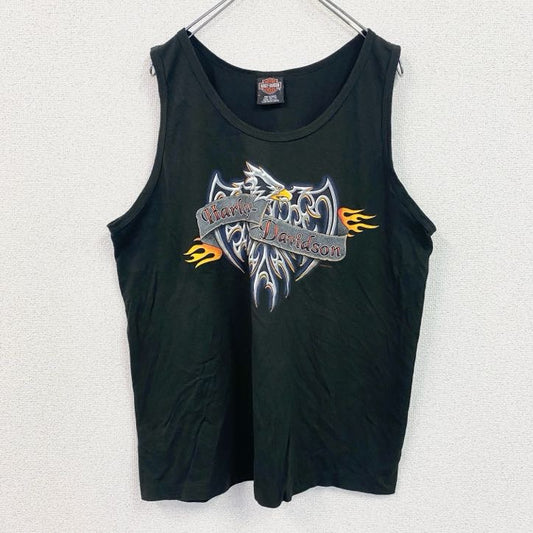 90s　HARLEY DAVIDSON　ハーレーダビッドソン　タンクトップ/ノースリーブ　黒　ブラック　Lサイズ