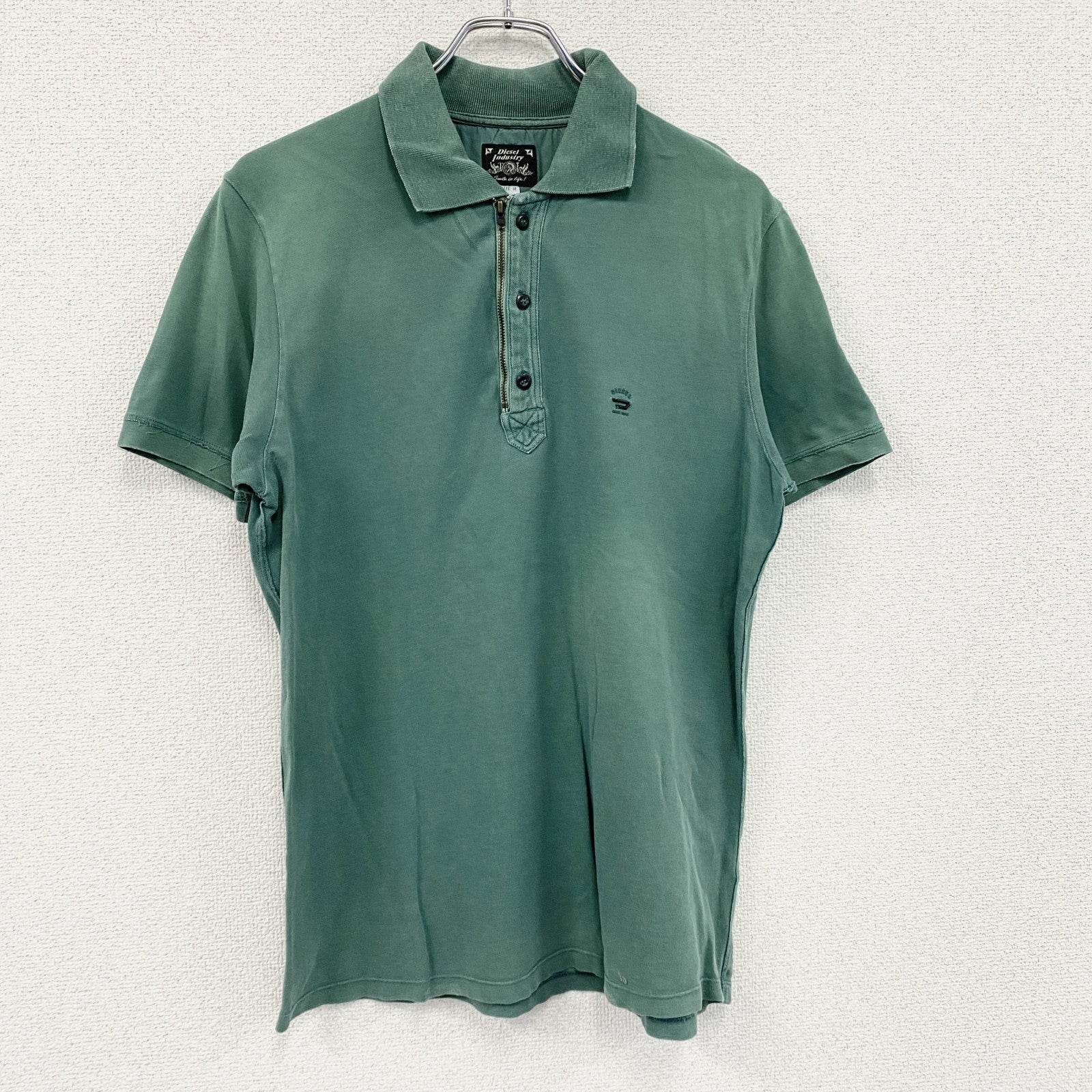 DIESEL　ディーゼル　半袖ポロシャツ　エメラルドグリーン　Mサイズ　古着