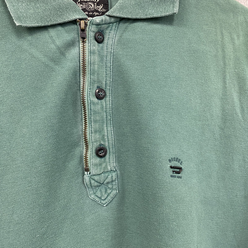 DIESEL　ディーゼル　半袖ポロシャツ　エメラルドグリーン　Mサイズ　古着