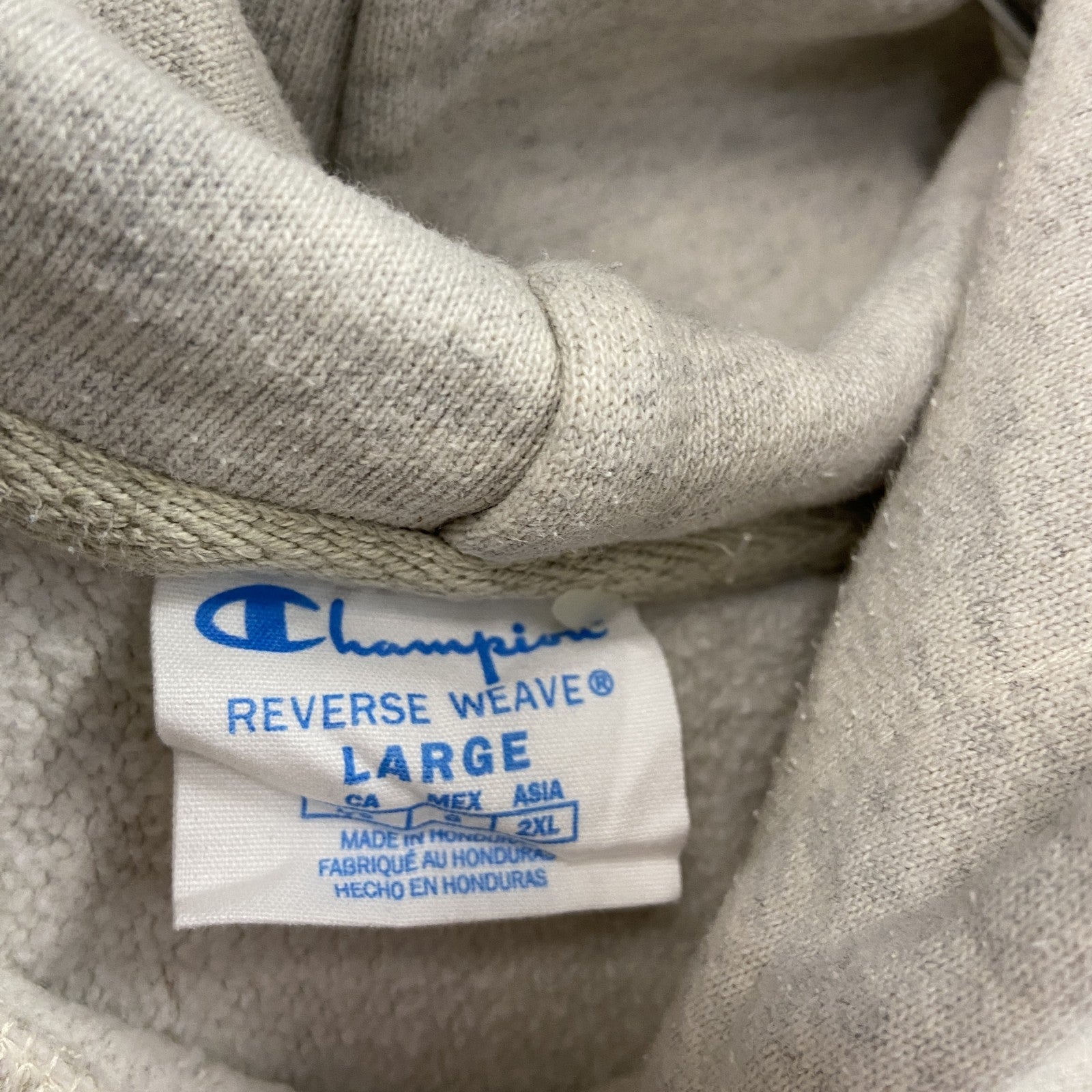 Champion　チャンピオン　リバースウィーブ　スウェットパーカー/フーディー　刺繍ロゴ　ワンポイント　現行　霜降りグレー　Lサイズ　古着