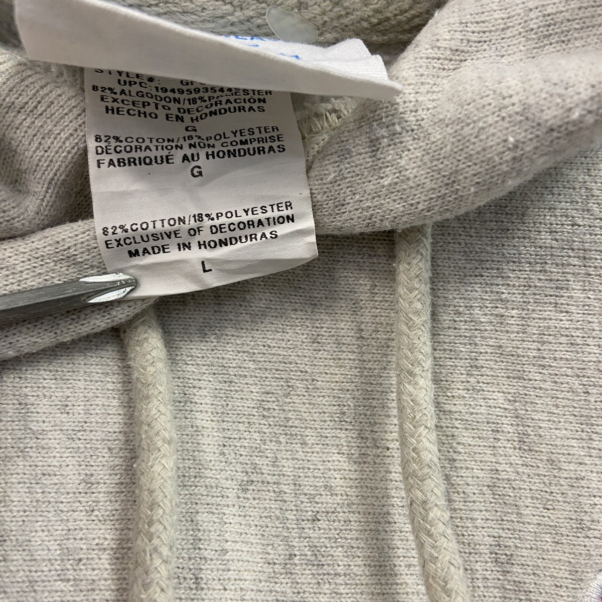 Champion　チャンピオン　リバースウィーブ　スウェットパーカー/フーディー　刺繍ロゴ　ワンポイント　現行　霜降りグレー　Lサイズ　古着