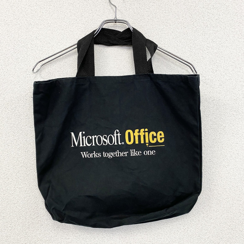 Microsoft Offece　マイクロソフトオフィス　キャンバストートバッグ　黒　ブラック　古着