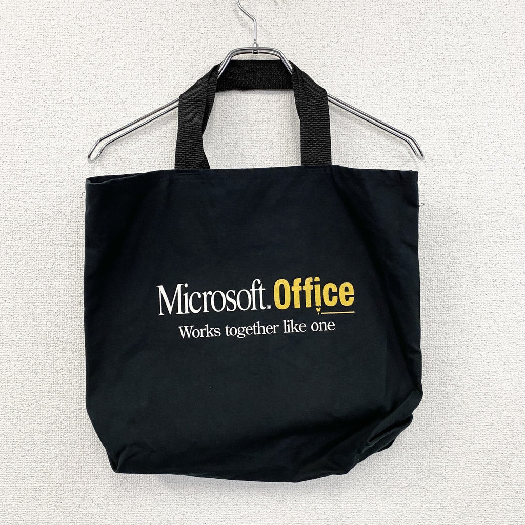 Microsoft Offece　マイクロソフトオフィス　キャンバストートバッグ　黒　ブラック　古着