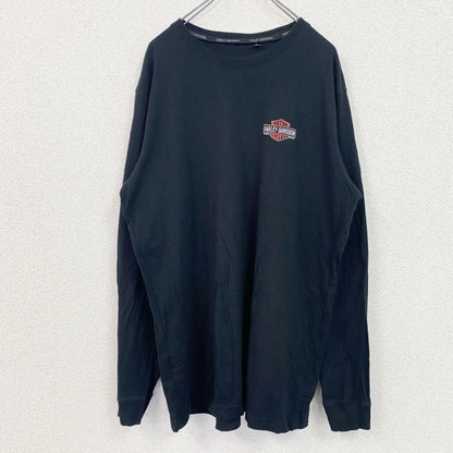 HARLEY DAVIDSON　ハーレーダビッドソン　長袖プリントTシャツ　黒　ブラック　XLサイズ