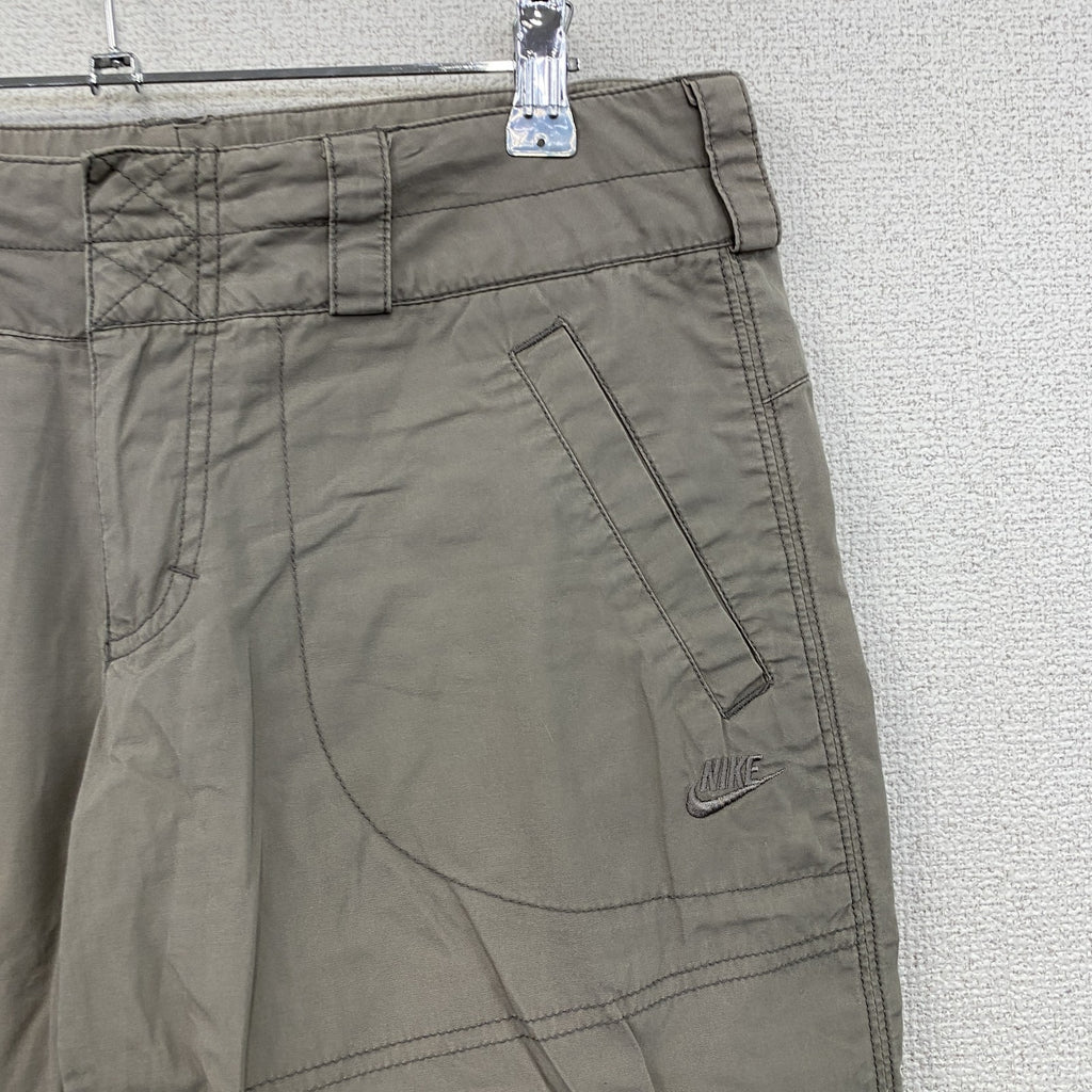 NIKE　ナイキ　ハーフパンツ　7分丈パンツ　クロップドパンツ　ジップフライ　グレージュ　Sサイズ　古着