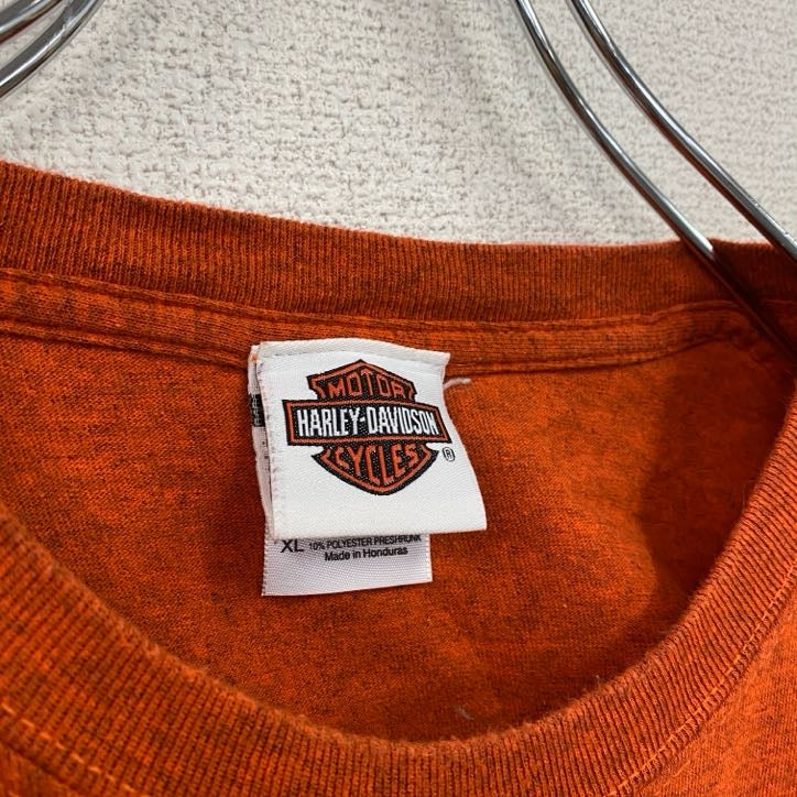 00s　HARLEY DAVIDSON　ハーレーダビッドソン　半袖両面プリントTシャツ　オレンジ　XLサイズ