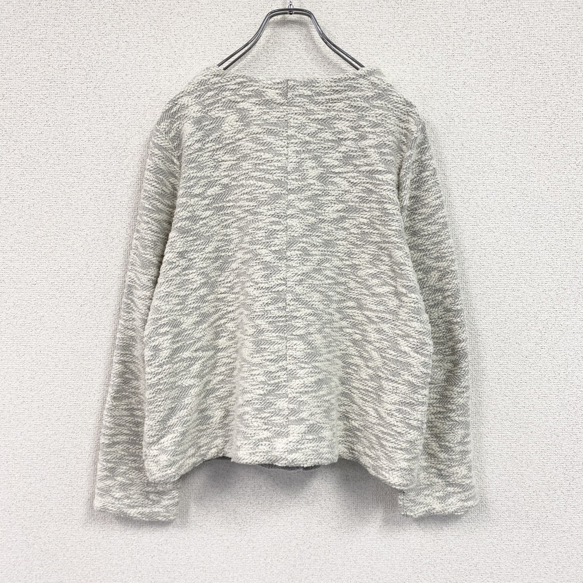 harmek　ハルメク　ノーカラージャケット　グレー　Lサイズ　古着