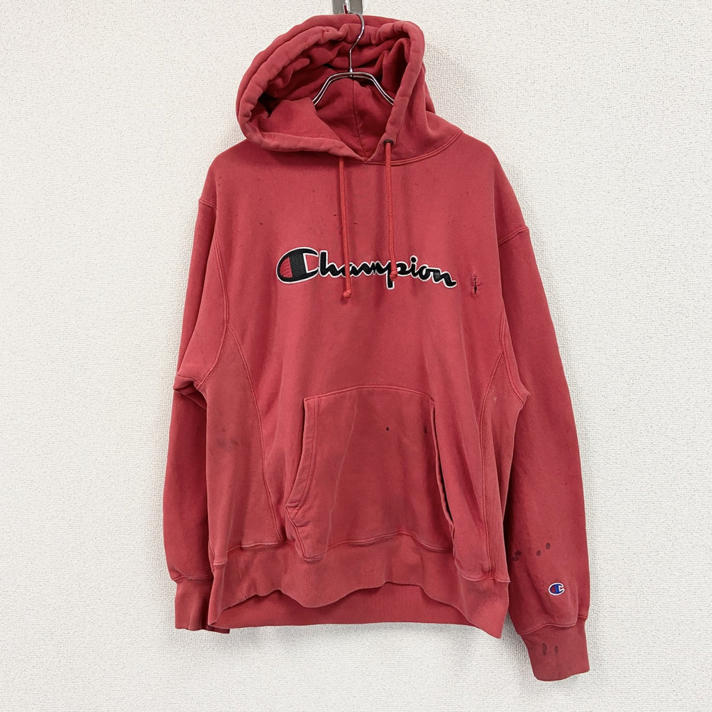 Champion　チャンピオン　リバースウィーブ　スウェットパーカー/フーディー　フェード　現行　赤　レッド　Lサイズ　古着